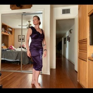 Purple Silk Dress with Beautiful Flower Detail